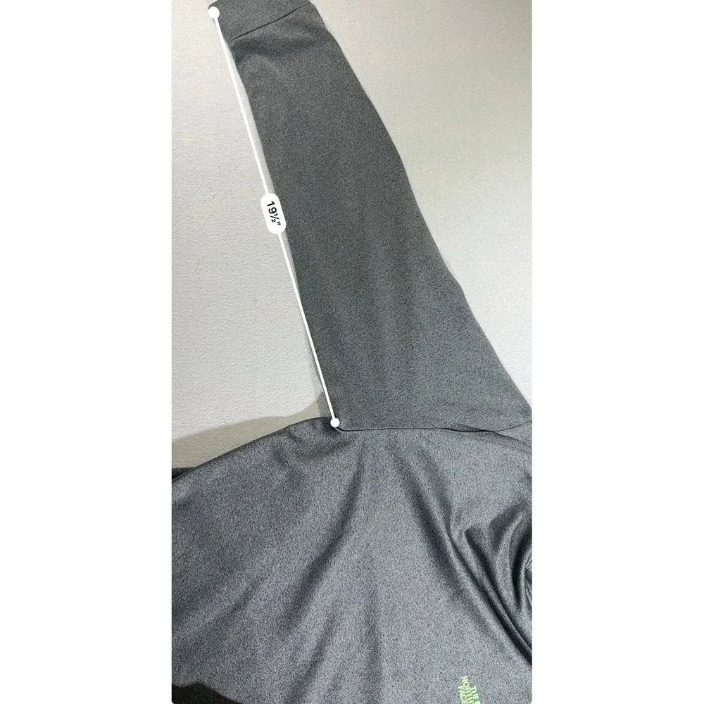 The North Face Men's Small Gray Green Pullover Performance Hoodie Sweatshirt
